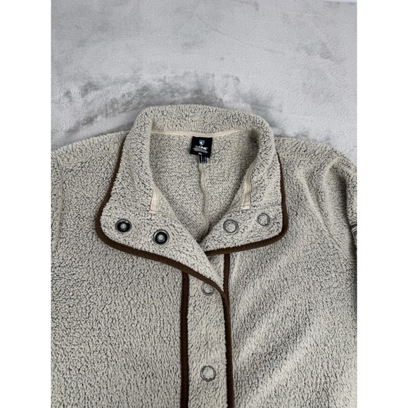 KUHL Clifton Snap Fleece Jacket XL Beige Long Overcoat Hiking Outdoors Light - Picture 2 of 9